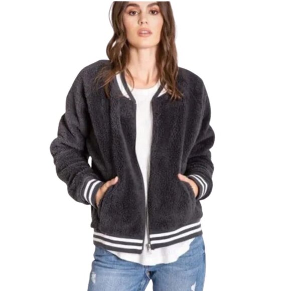 P.J. Salvage Jackets & Blazers - P.J. Salvage Black Teddy Bomber Jacket